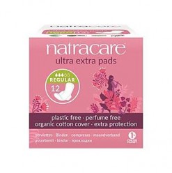 Natracare, Ultra Extra, прокладки, поверхность из органического хлопка, 12 штук
